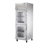 True STA1R-2HG-HC - Refrigerator, one-section, (2) glass half doors, stainless steel front & sides